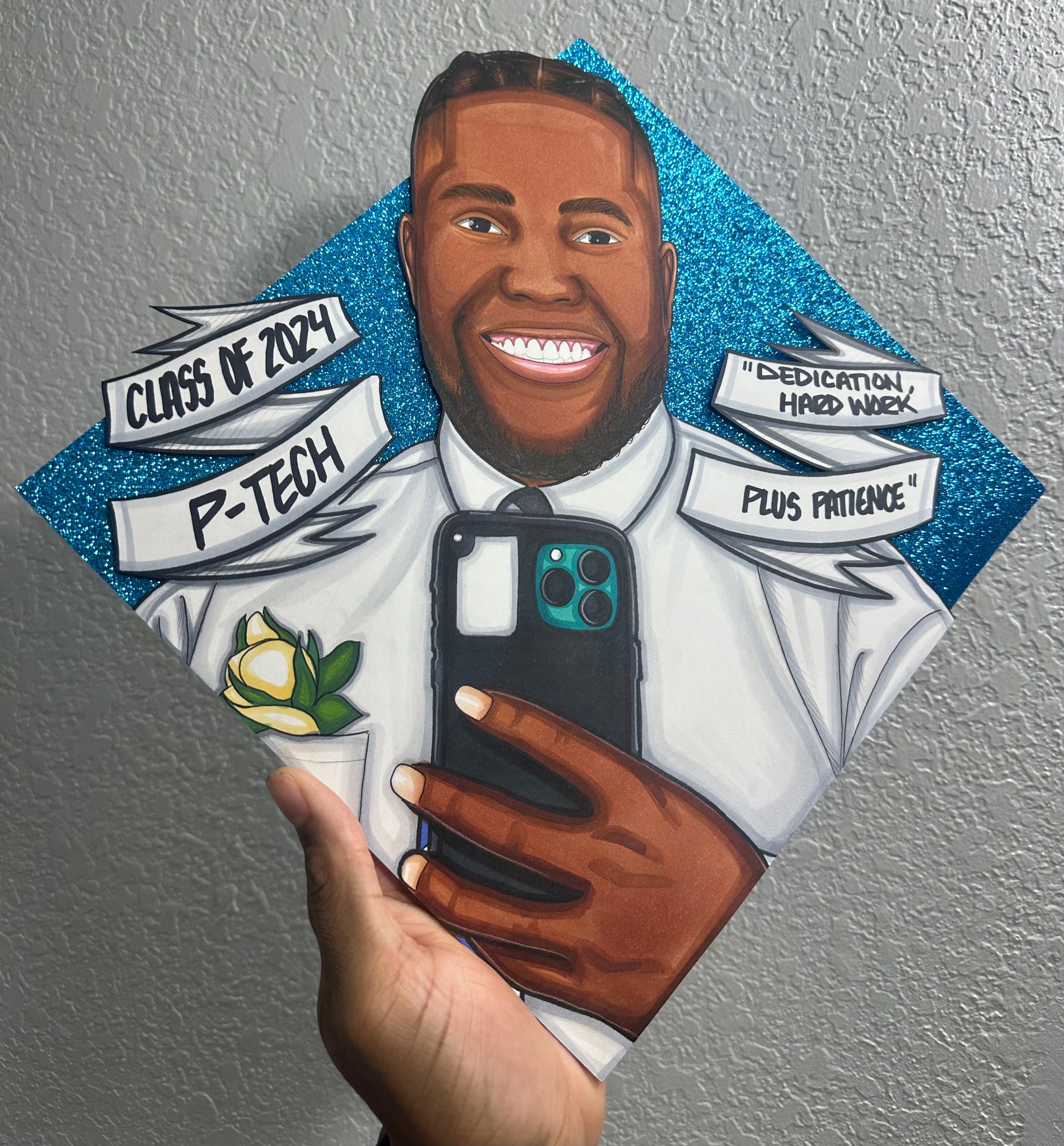 Reserved Custom Grad Cap Topper Willie Jeff