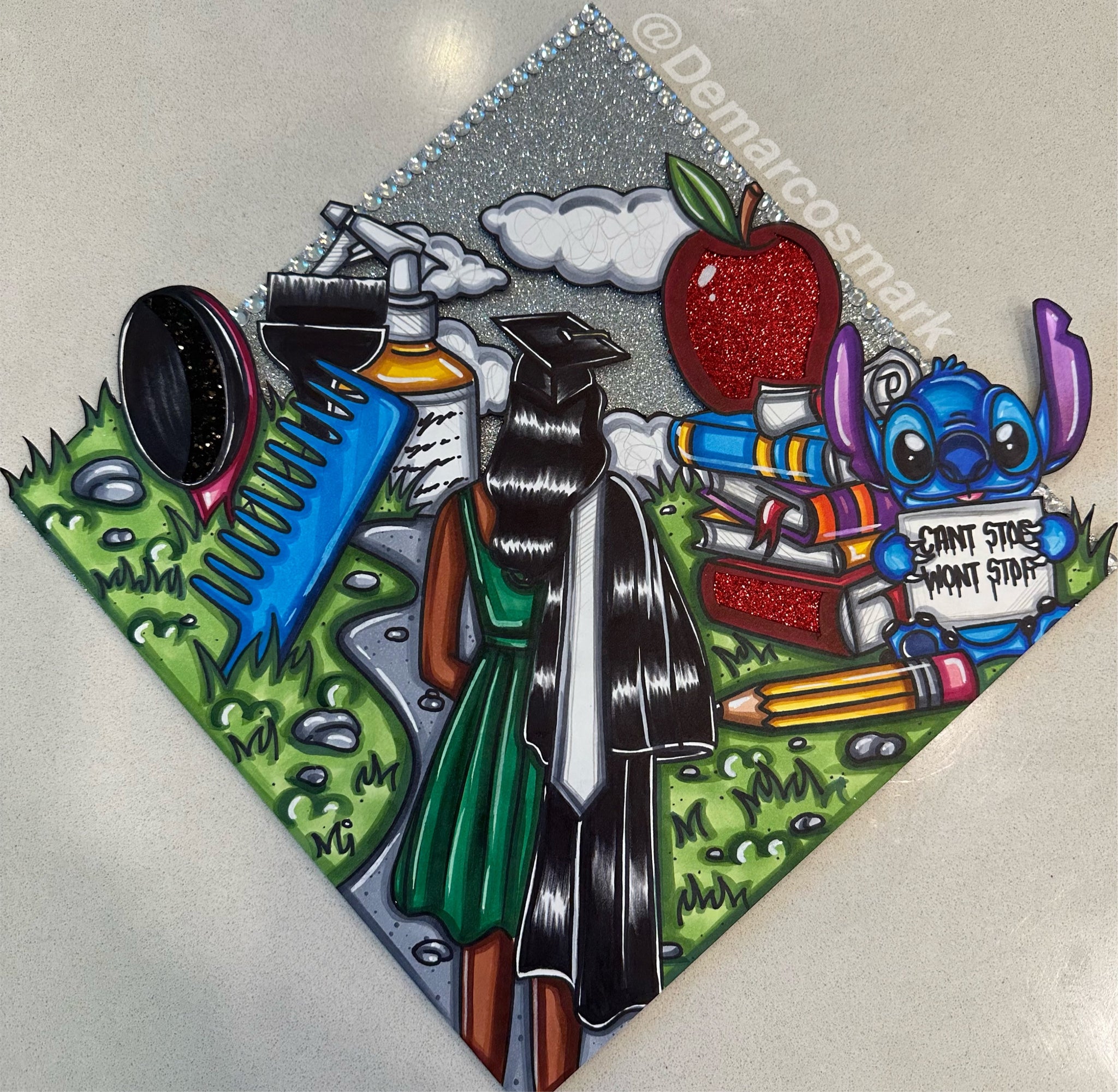 Cant Stop, Won’t Stop 3D Freestyle Grad Cap Topper