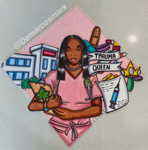 Trauma Queen 3D Grad Cap Topper