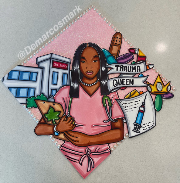 Trauma Queen 3D Grad Cap Topper