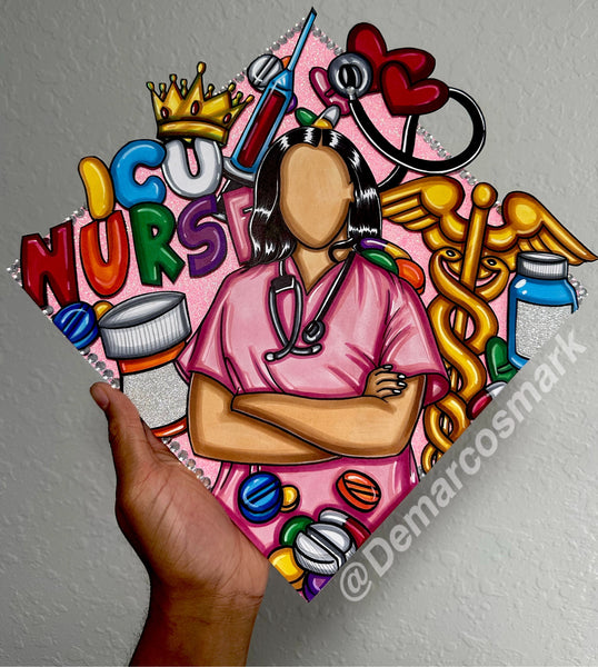 ICU Nurse 3D Grad Cap Topper