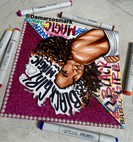 Black Girl Magic 3D Grad Cap Topper